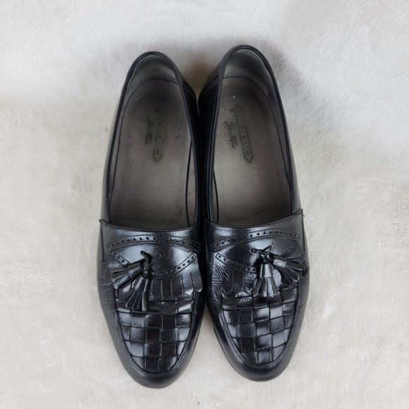 Florsheim Barletta Mens Black Woven Tassel Leather Slip-On Loafer 9.5 Italy Made main image 5